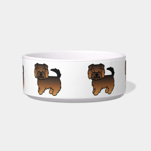 Grizzle Norfolk Terrier Niedlich Cartoon Hunde Napf