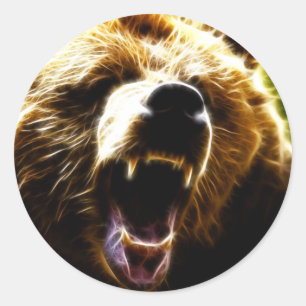 Grizzles Attack Runder Aufkleber