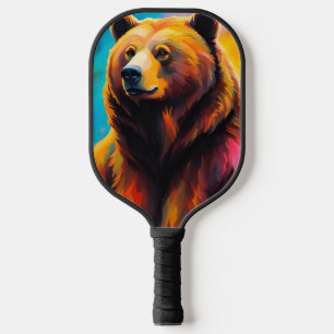 Grizzles Bären mit Nordlicht Pickleball Schläger