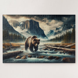 Grizzles Crossing, Grizzly Bär, Berglandschaft