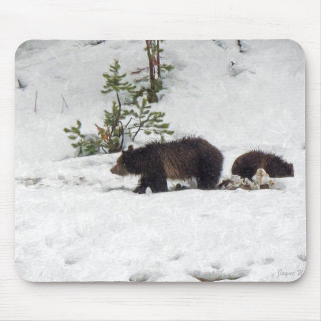 Grizzles im Schnee Mousepad (Vorne)