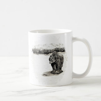 Grizzly auf Felsen Tasse