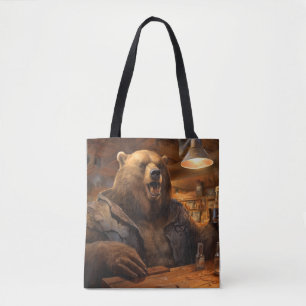 Grizzly Bär Animal Fun Drink Happy Relax Time Tasche
