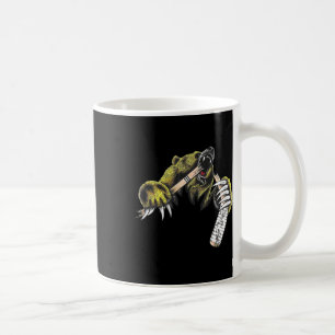 Grizzly Bär bricht durch, obwohl er Hockeyschläger Kaffeetasse