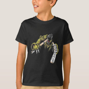 Grizzly Bär bricht durch, während er Hockeyschläge T-Shirt