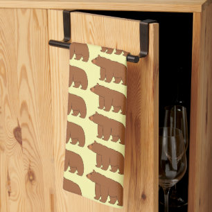 Grizzly-Bär-Design mit beliebigem Hintergrundfarbe Geschirrtuch
