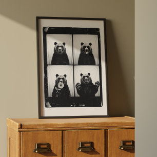 Grizzly-Bär-Fotobooth-Trend-Wandkunstposter Poster