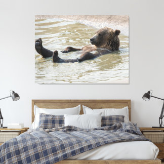 GRIZZLY BÄR Gespannter Leinwanddruck