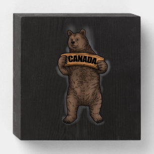 Grizzly Bär Gift Men Canada gibt Kanada Holzkisten Schild