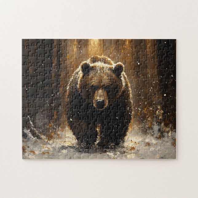 Grizzly Bär in der Waldmalerei (Horizontal)