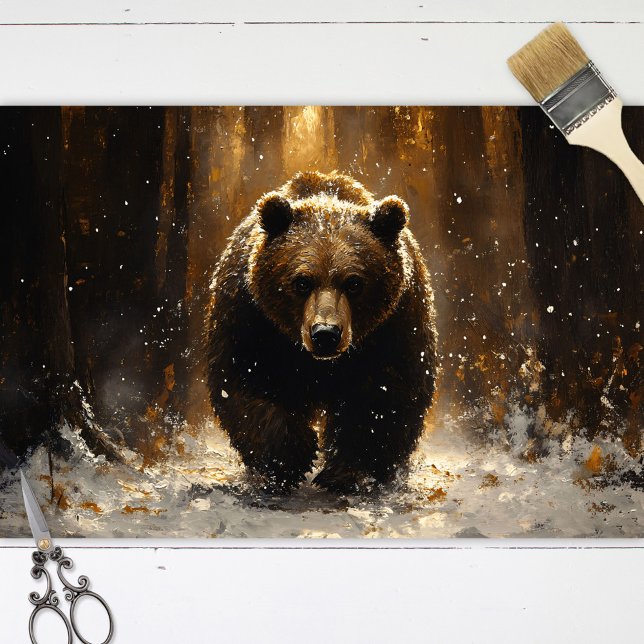 Grizzly Bär in Forest Painting Decoupage Seidenpapier (Von Creator hochgeladen)