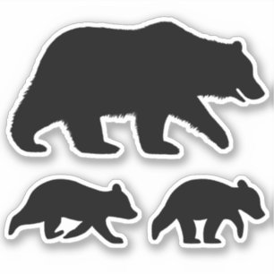 Grizzly-Bär mit CUB-Silhouette-Vinylaufklebern Aufkleber