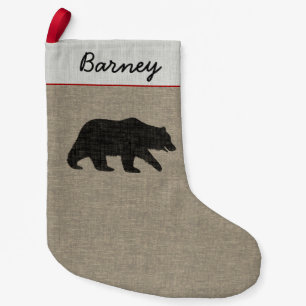 Grizzly-Bär-Silhouette-Wilderness-Camping-Benutzer Kleiner Weihnachtsstrumpf