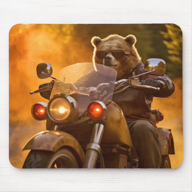 Grizzly Bär Tierfreude Reiten Mousepad (Vorne)