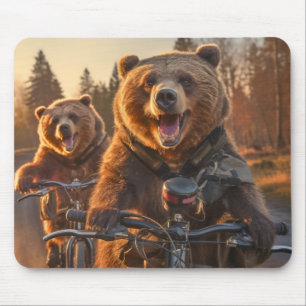 Grizzly Bär Tierfreund Radsport Rad Happy Relax Mousepad