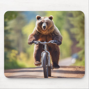 Grizzly Bär Tierfreund Radsport Rad Happy Relax Mousepad