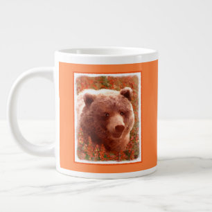 Grizzly Bären Cub in Fireweed Painting Wildlife Ar Jumbo-Tasse