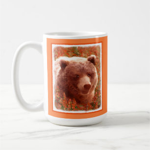 Grizzly Bären Cub in Fireweed Painting Wildlife Ar Kaffeetasse