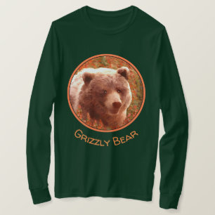 Grizzly Bären Cub in Fireweed Painting Wildlife Ar T-Shirt