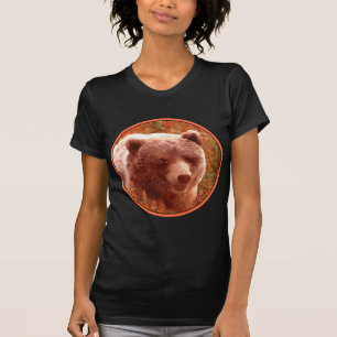 Grizzly Bären Cub in Fireweed Painting Wildlife Ar T-Shirt