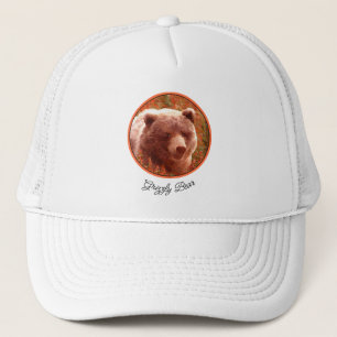 Grizzly Bären Cub in Fireweed Painting Wildlife Ar Truckerkappe
