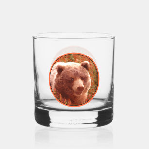 Grizzly Bären Cub in Fireweed Painting Wildlife Ar Whiskyglas