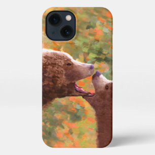 Grizzly Bären Mama und Cub Painting Art iPhone Hülle