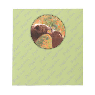 Grizzly Bären Mama und Cub Painting Art Notizblock