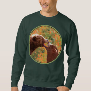 Grizzly Bären Mama und Cub Painting Art Sweatshirt