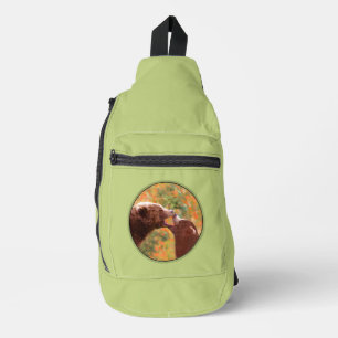 Grizzly Bärenmutter und Cub Painting Art Crossbody Bag