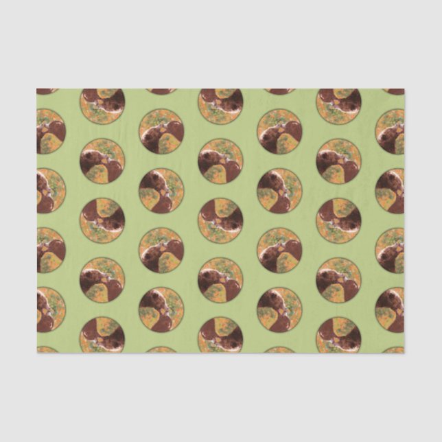 Grizzly Bärenmutter und Cub Painting Art Seidenpapier (Vorderseite)