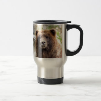 Grizzly-Bärn-Porträt-nahes hohes Reisebecher