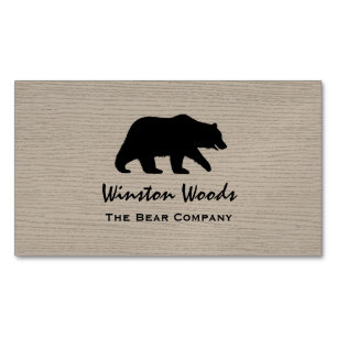 Grizzly-Bärn-Silhouette-einfache Tier-Grafik Magnetische Visitenkarte
