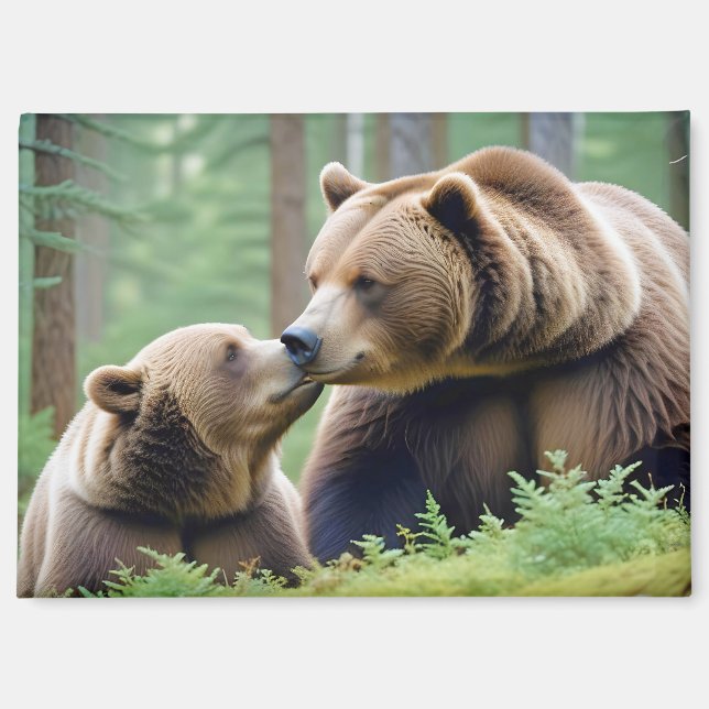 Grizzly Bear Animal Nature Wildlife Zuneigung Lieb Magnet (Vorderseite)