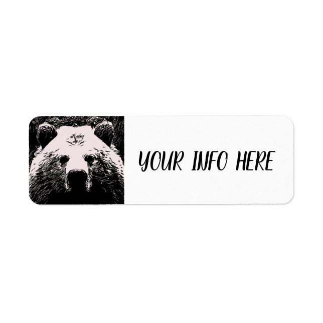 GRIZZLY BEAR ART Return Address Labels (Vorne)