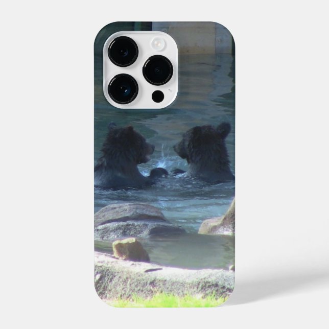 Grizzly Bear Couple iPhone Case 14 Pro Hülle (Rückseite)