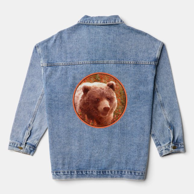 Grizzly Bear Cub dans Fireweed Peinture Art de la  (Verso)