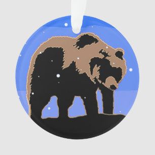 Grizzly Bear en hiver - Art original de la faune