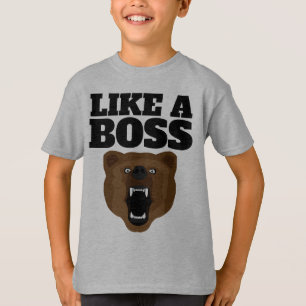 GRIZZLY BEAR FUNNY BOSS BOYS Kids T - SHIRT