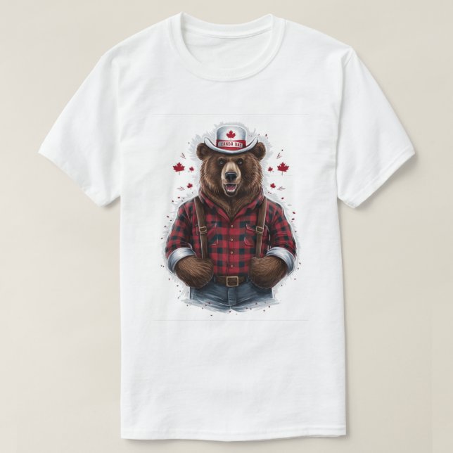 Grizzly Bear Lumberjack T-Shirt (Design vorne)