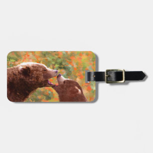 Grizzly Bear Mama and Cub Painting - Wildlife Art Gepäckanhänger