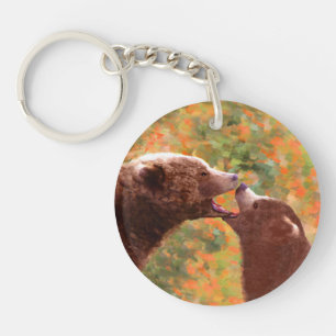 Grizzly Bear Mom and Cub Painting - Wildlife Art