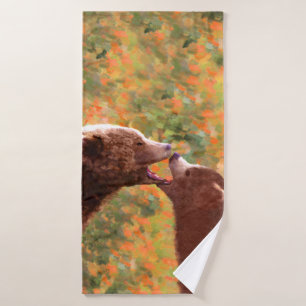 Grizzly Bear Mom and Cub Painting - Wildlife Art