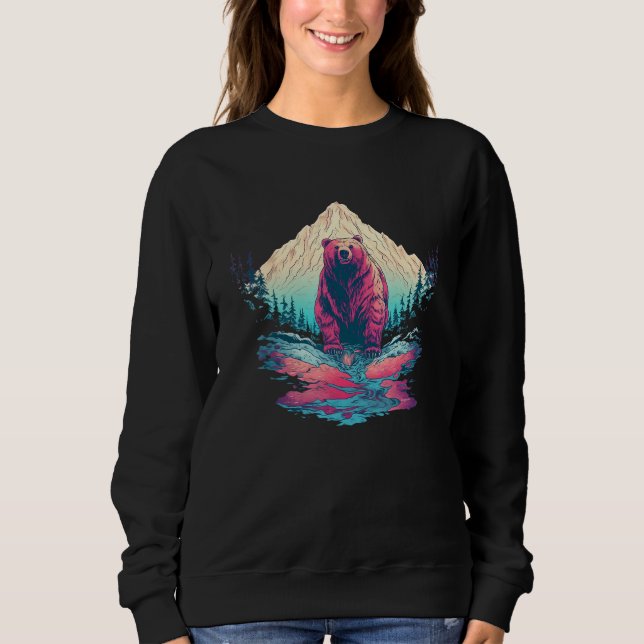 Grizzly Bear Outdoor Nature Alaska Hunting Hiking  Sweatshirt (Vorderseite)