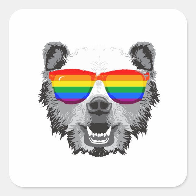 Grizzly Bear Pride Quadratischer Aufkleber (Vorderseite)