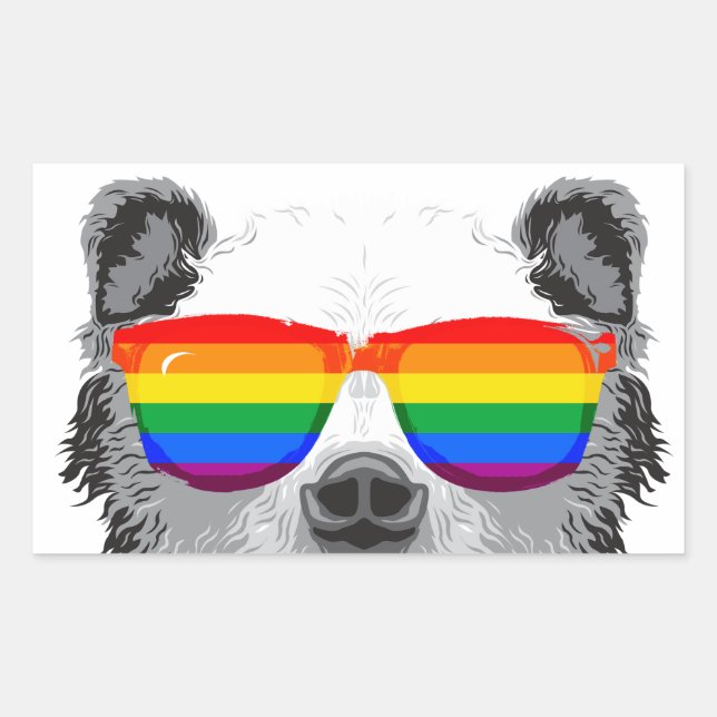 Grizzly Bear Pride Rechteckiger Aufkleber (Vorderseite)