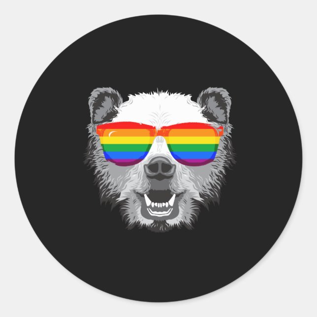 Grizzly Bear Pride Runder Aufkleber (Vorderseite)