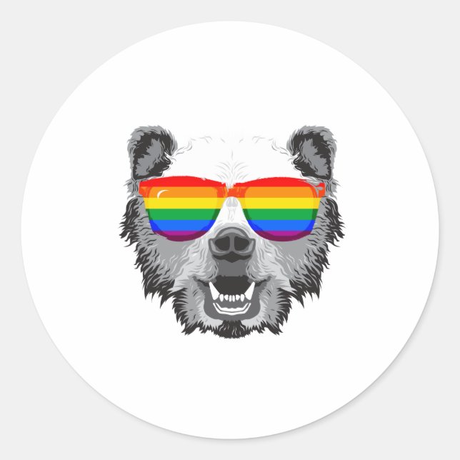 Grizzly Bear Pride Runder Aufkleber (Vorderseite)