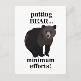 Grizzly Bear Putting Bear Minimum Efforts Funny Postkarte