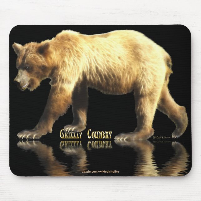 Grizzly Bear Tierfreund Kunst, Dichtung und Musik Mousepad (Vorne)